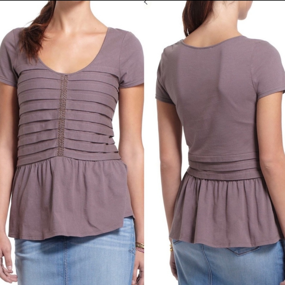 Anthropologie Ric Rac Stacked Peplum Top Sz S